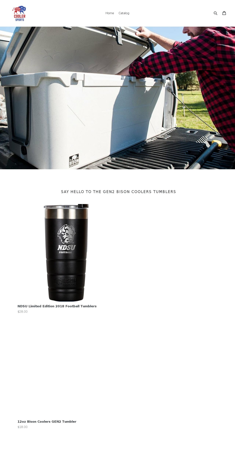 bisoncoolersfargo.com — Shopify storefront screenshot