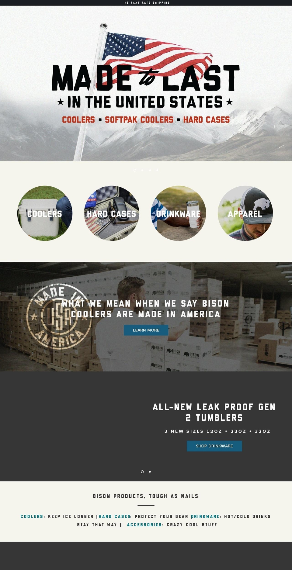 bisonicechests.com — Shopify storefront screenshot