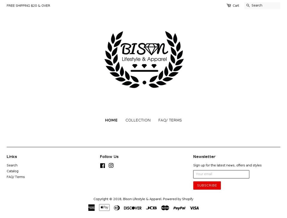 bisonlifestyle.com — Shopify storefront screenshot
