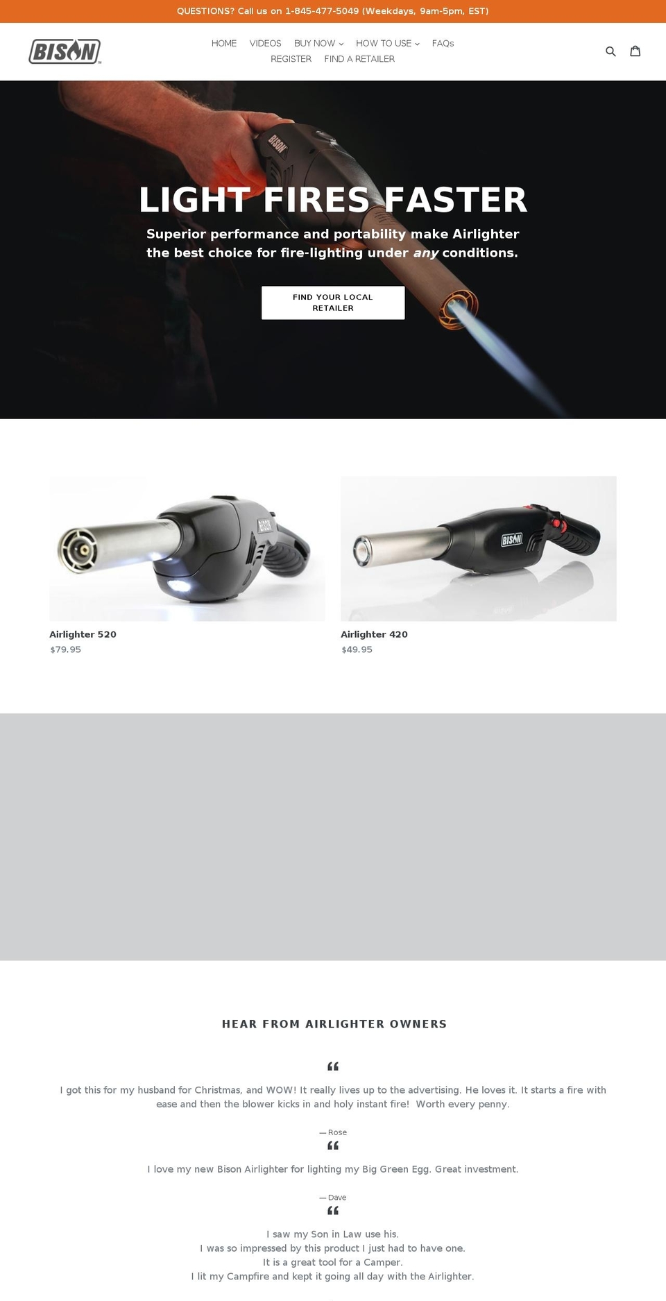 bisonlighter.com — Shopify storefront screenshot