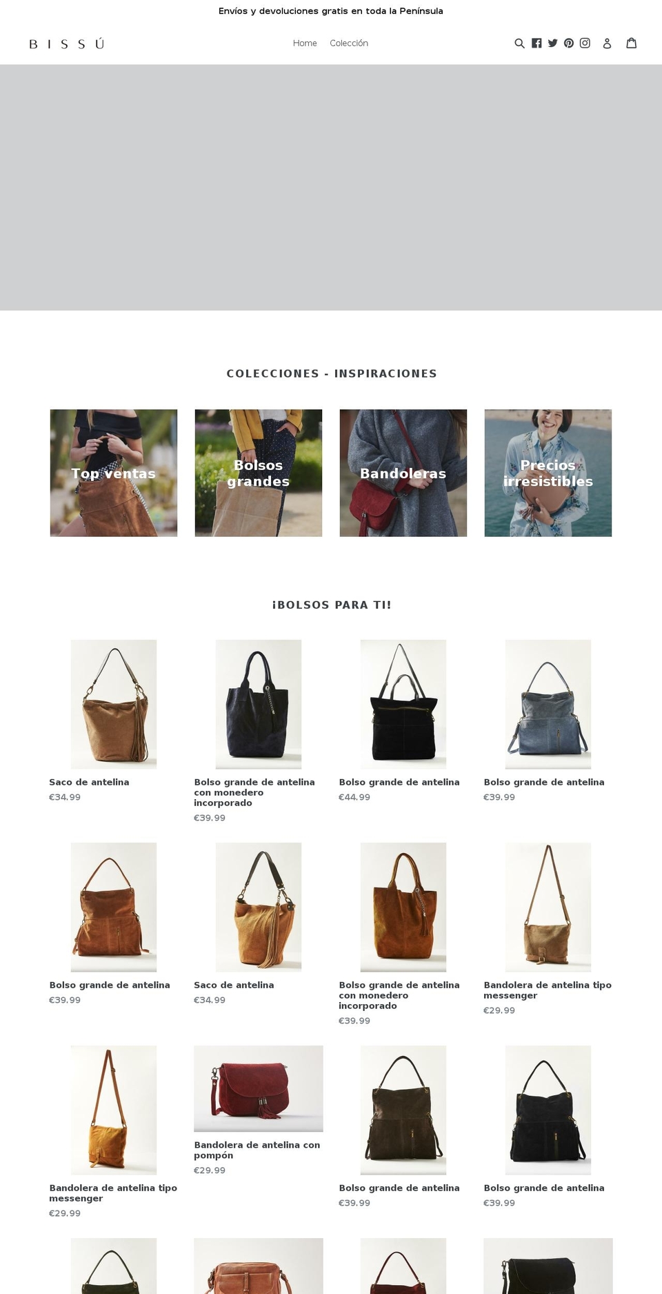 bissubags.com — Shopify storefront screenshot