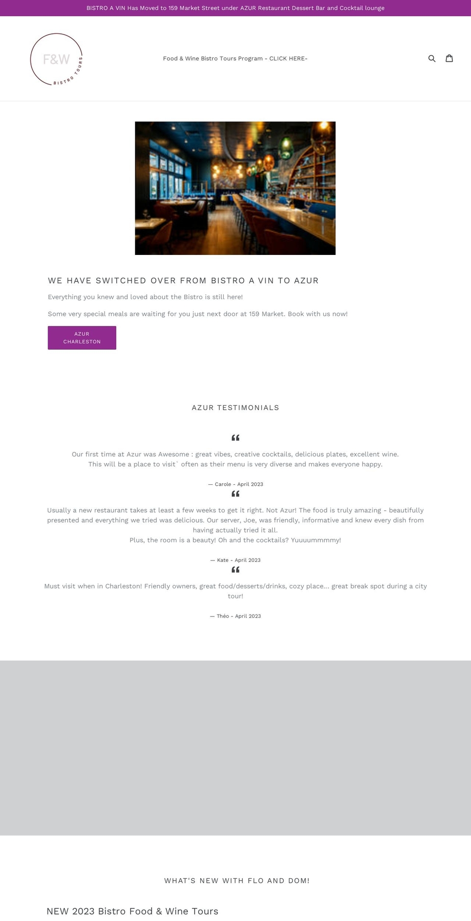 bistroavin.com shopify website screenshot