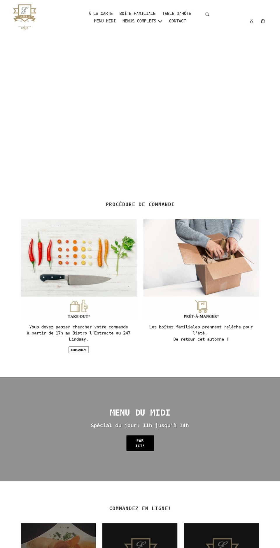 bistrolentracte.com shopify website screenshot