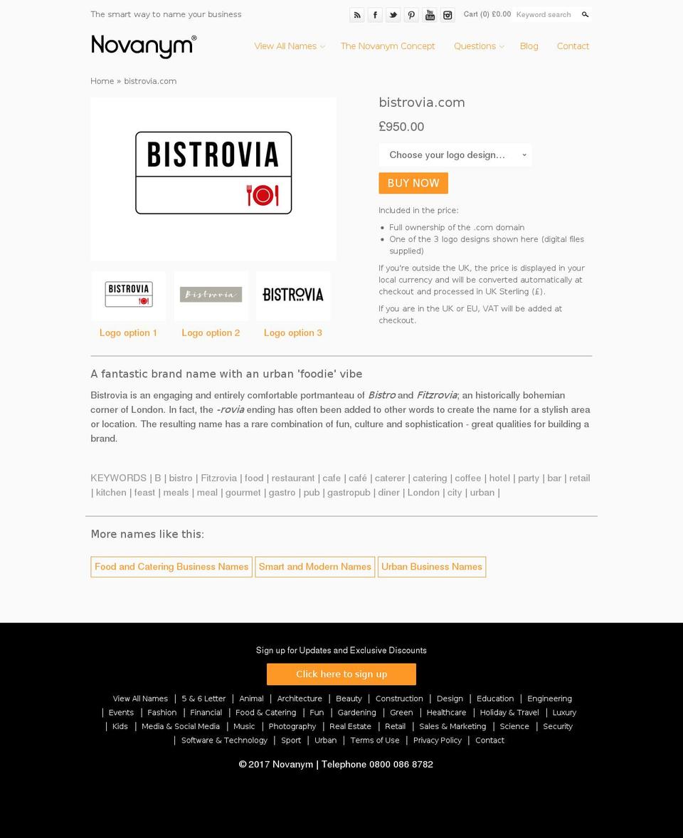 bistrovia.com shopify website screenshot
