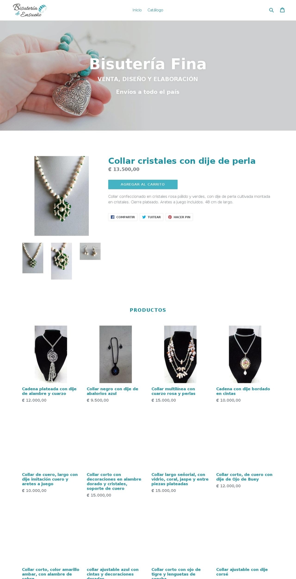 bisuteriadeensueno.com — Shopify storefront screenshot