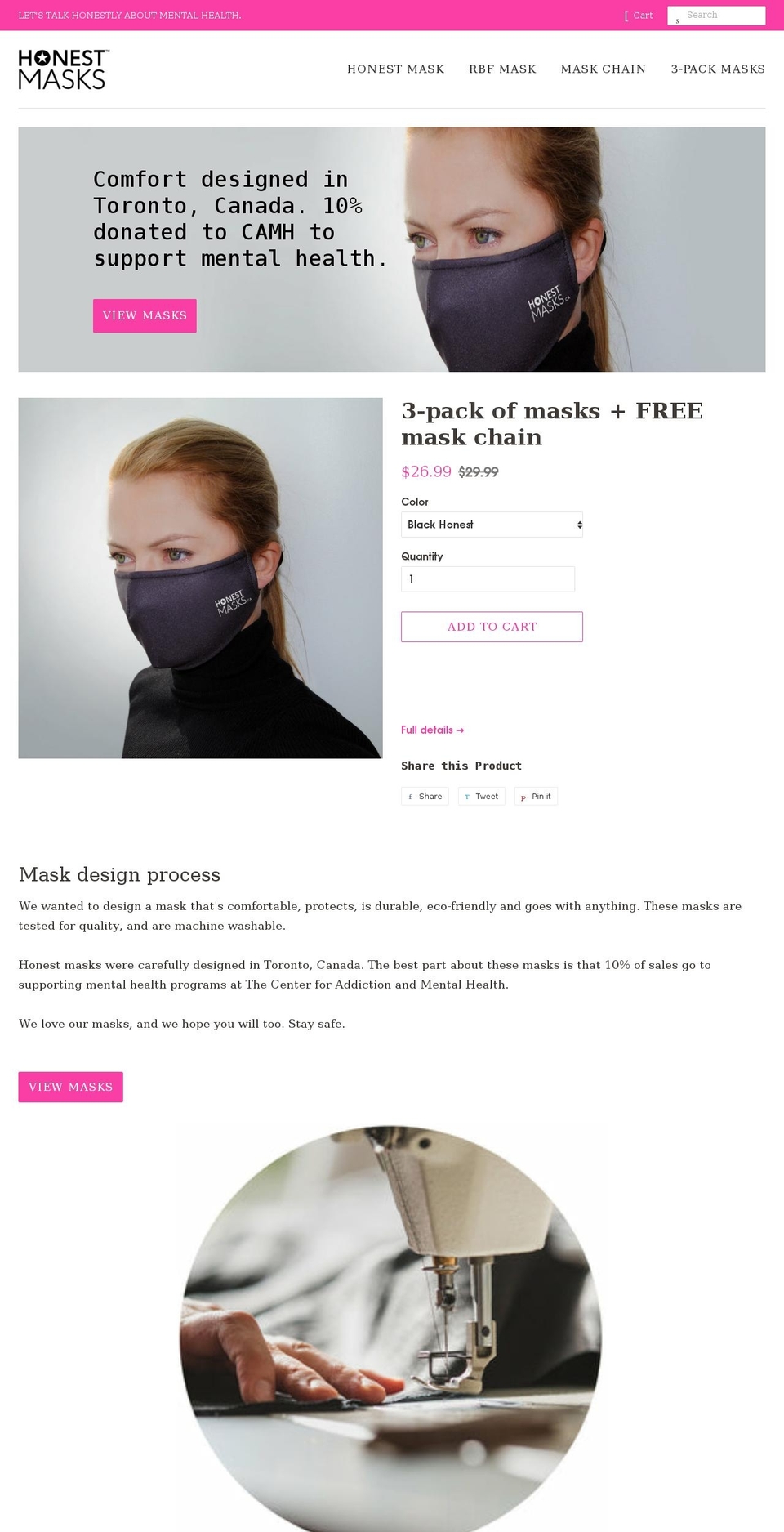 bitchfacemasks.com shopify website screenshot