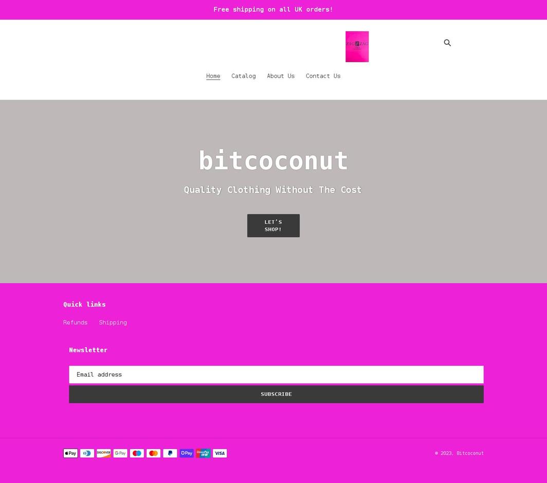 bitcoconut.com shopify website screenshot