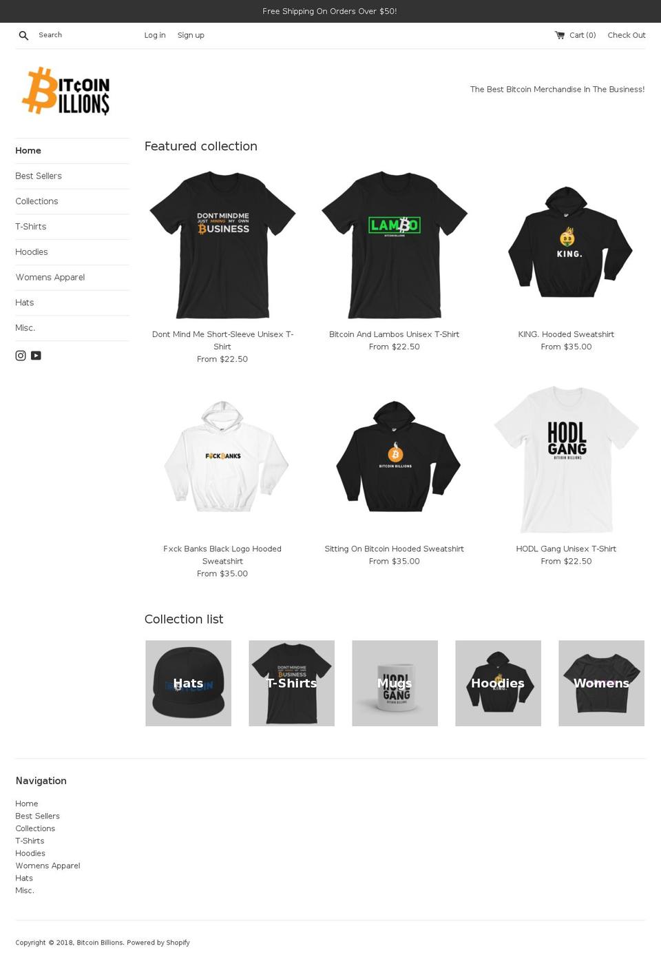 bitcoin-billions.com — Shopify storefront screenshot