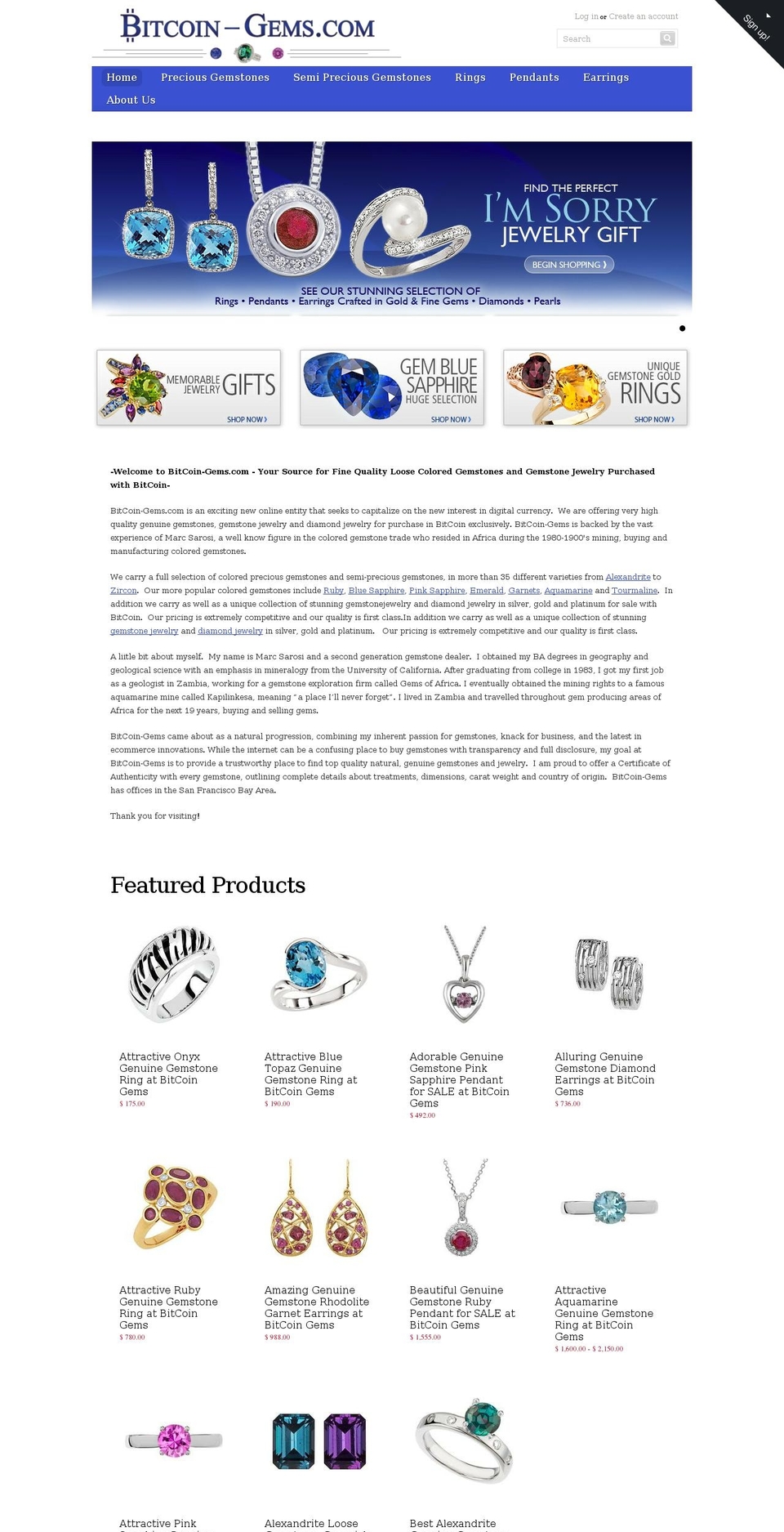 Adaptable Shopify theme site example bitcoin-jewels.com