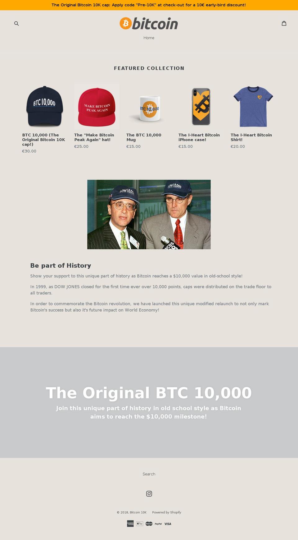 bitcoin10k.store shopify website screenshot