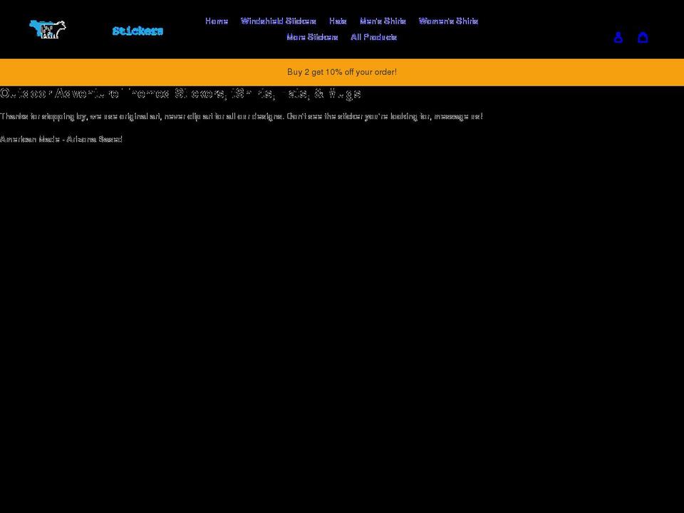 bitcowsstickers.com shopify website screenshot