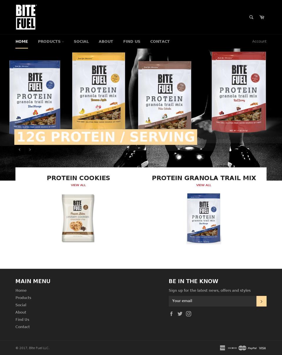 bitefuel.com shopify website screenshot
