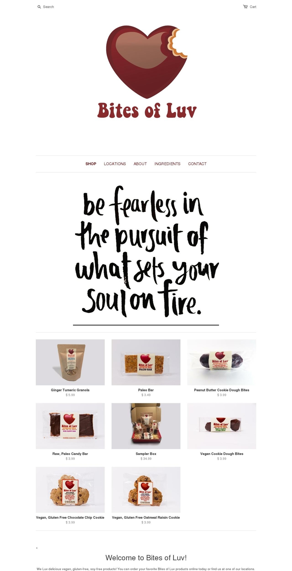 bitesofluv.com shopify website screenshot
