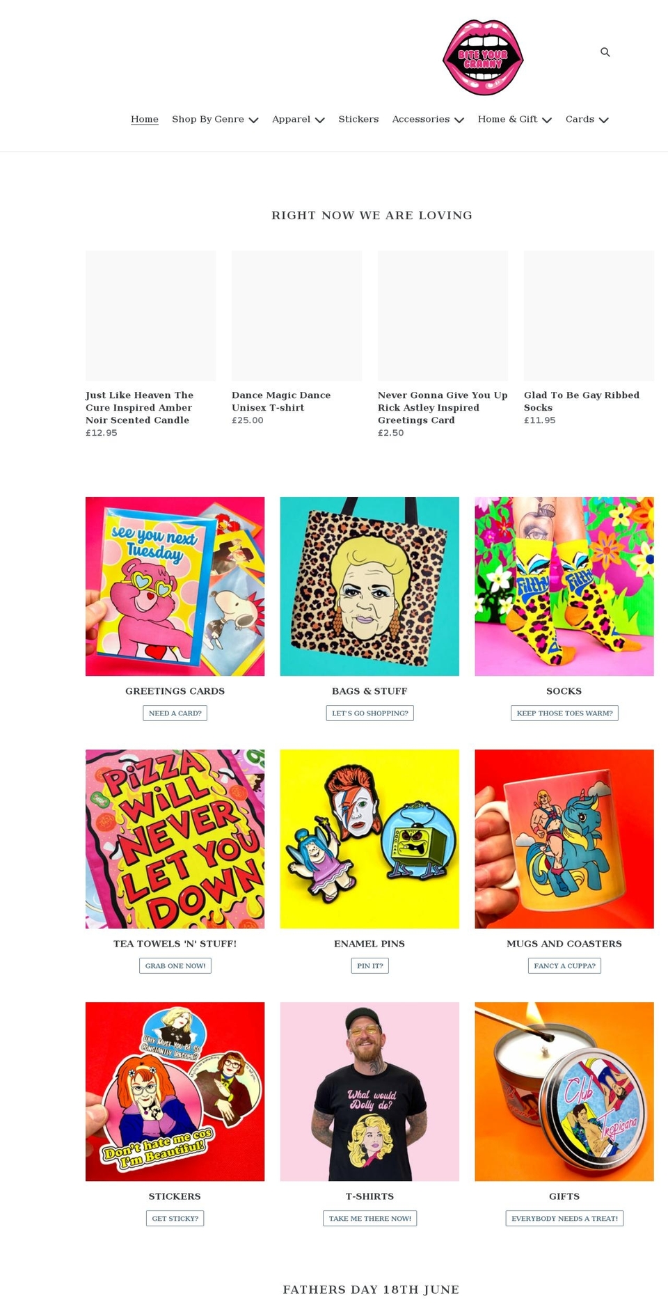 biteyourgranny.com shopify website screenshot