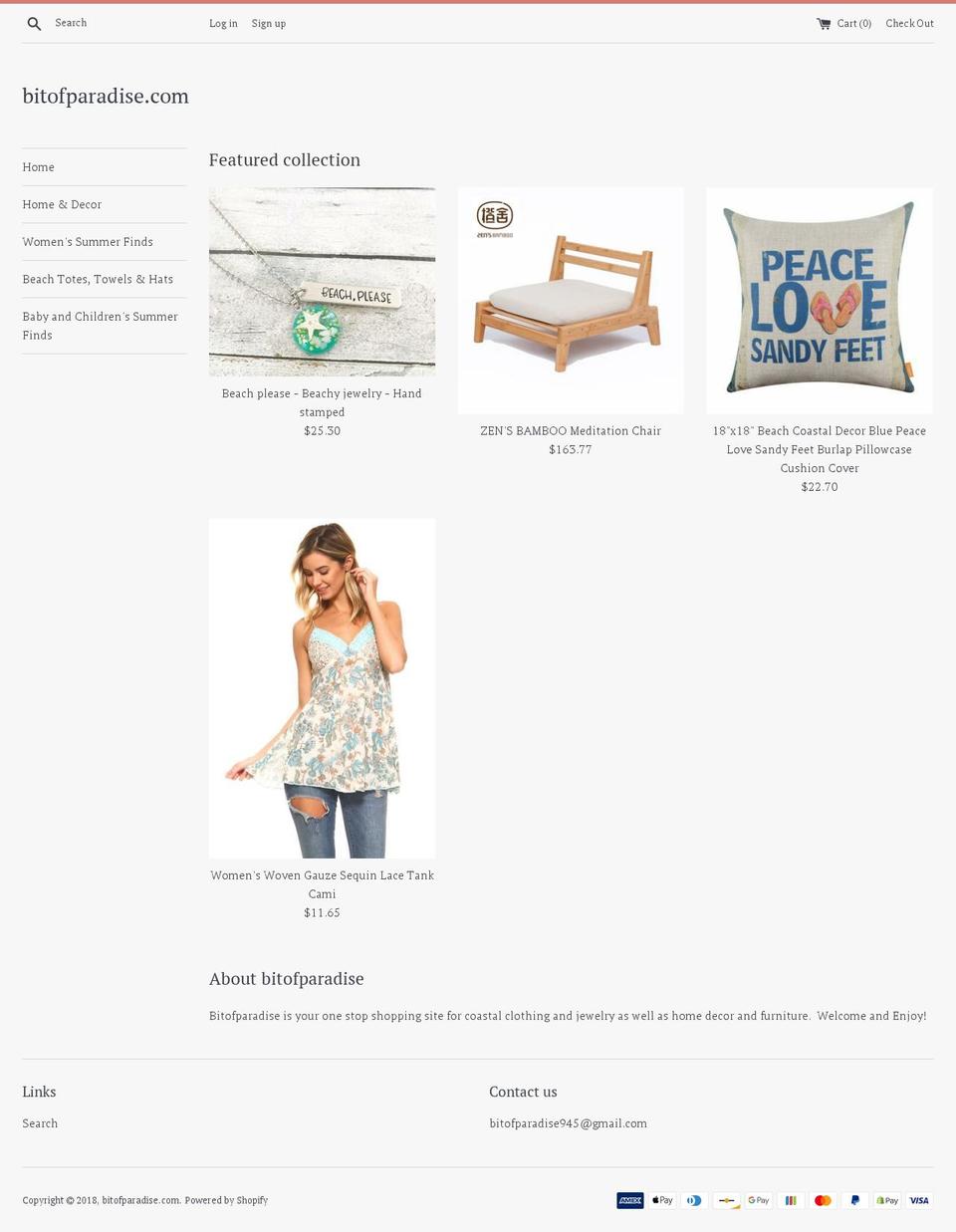 bitofparadise.com — Shopify storefront screenshot