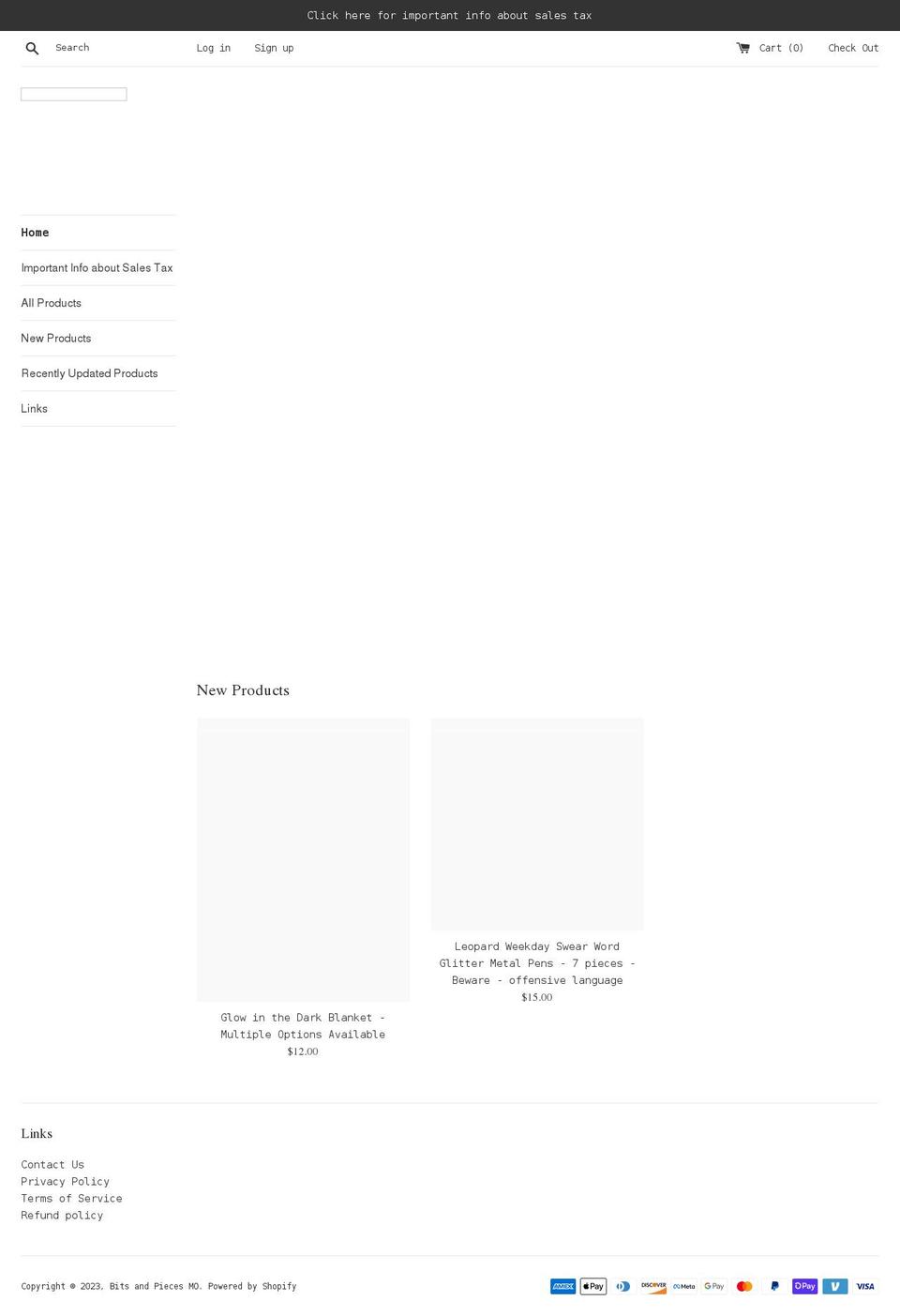 bitsandpiecesmo.com shopify website screenshot