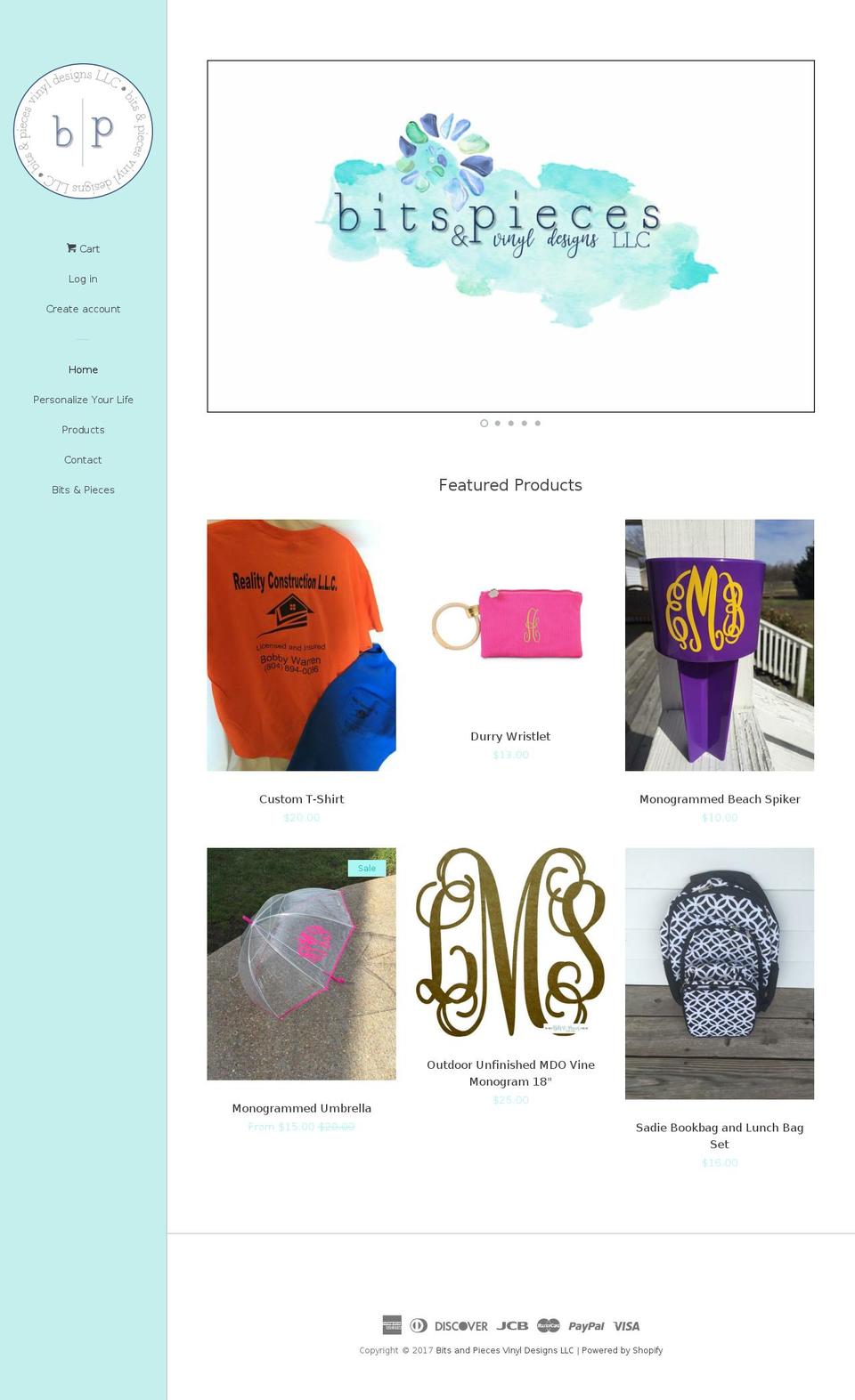 bitsandpiecesvinylcrafts.com shopify website screenshot