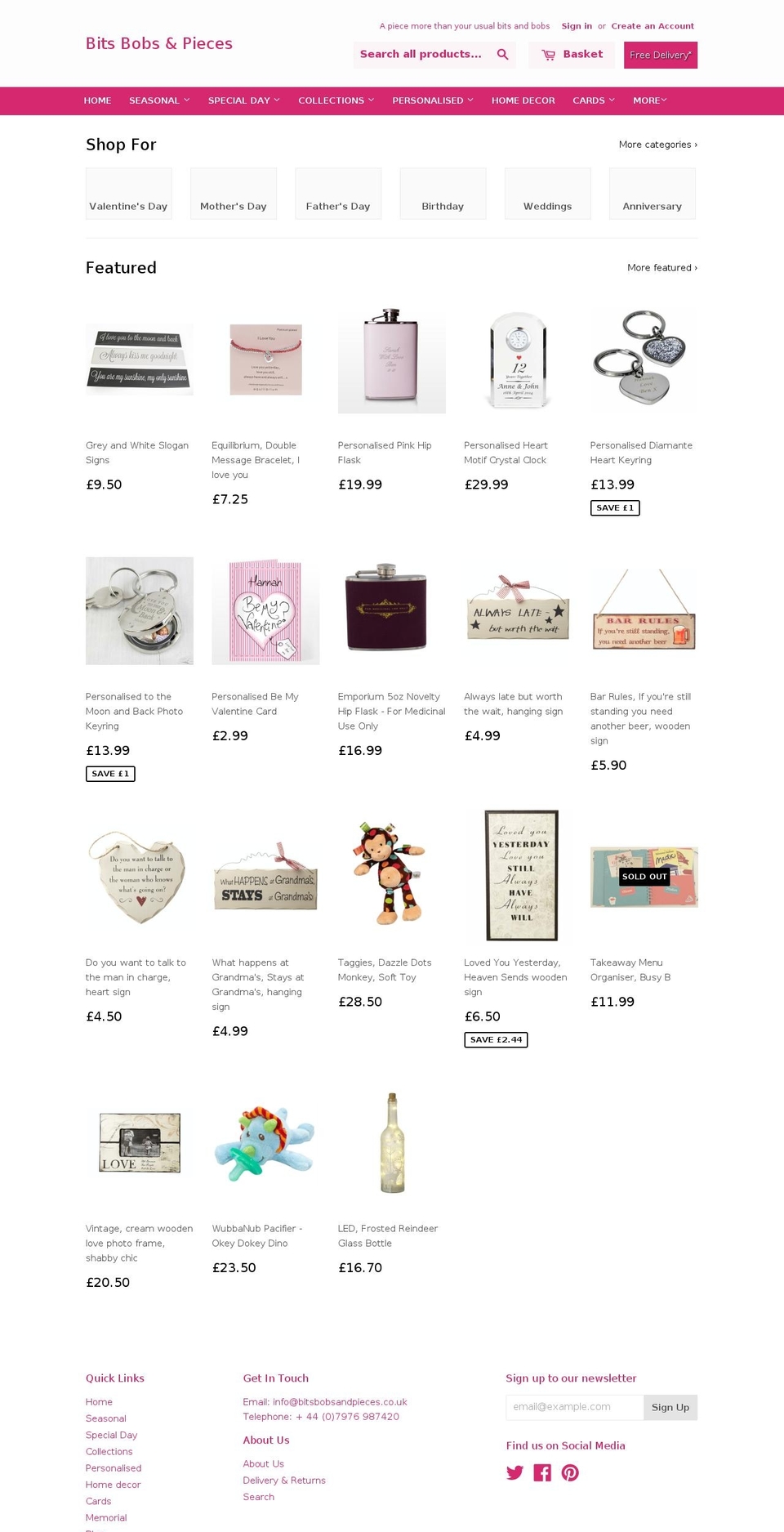 bitsbobsandpieces.com — Shopify storefront screenshot