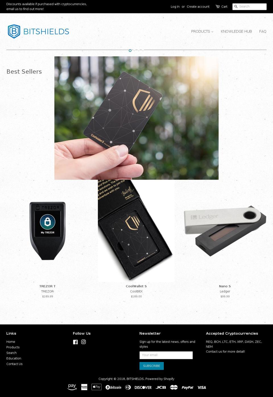 bitshields.com shopify website screenshot