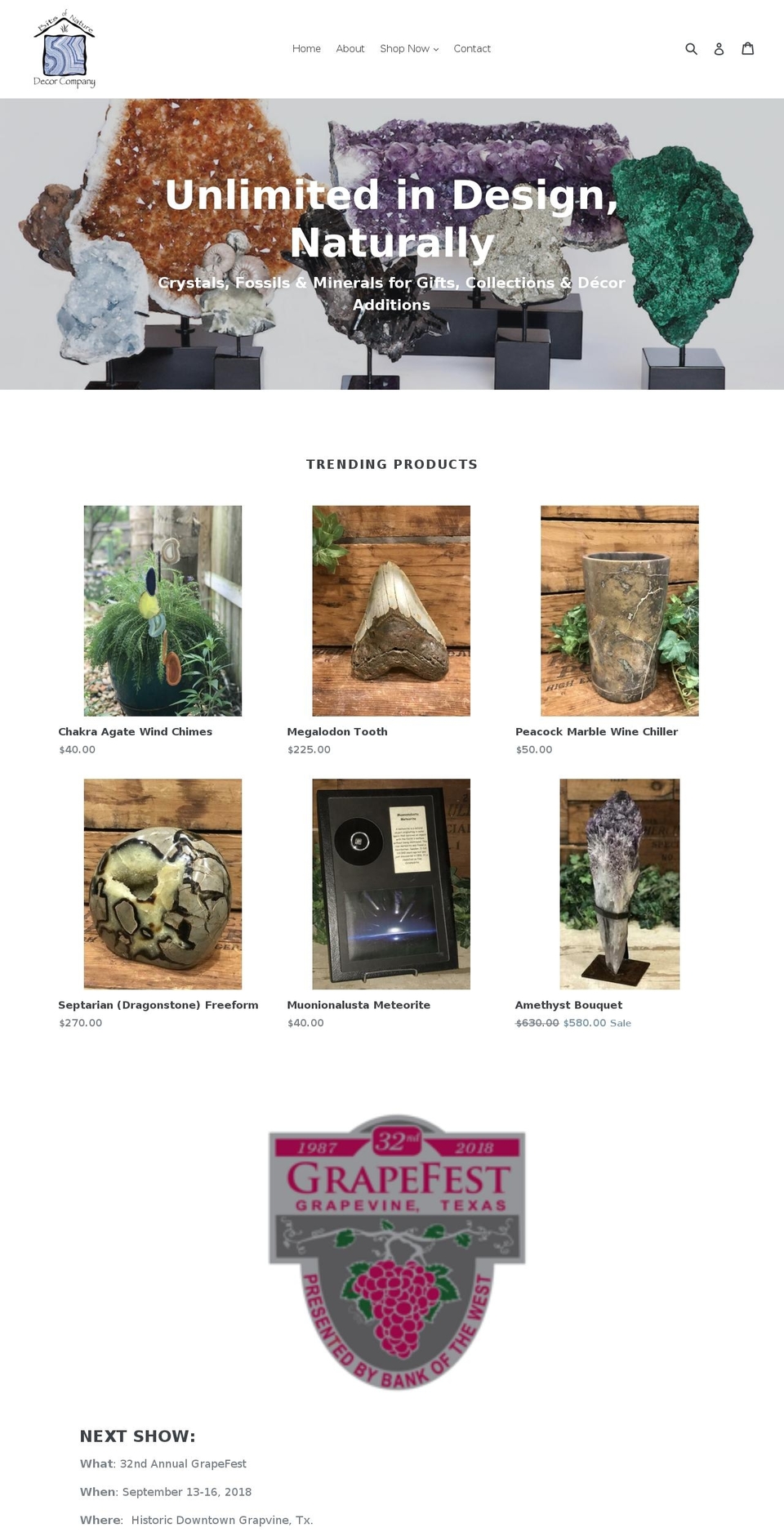 bitsofnaturedecor.com shopify website screenshot