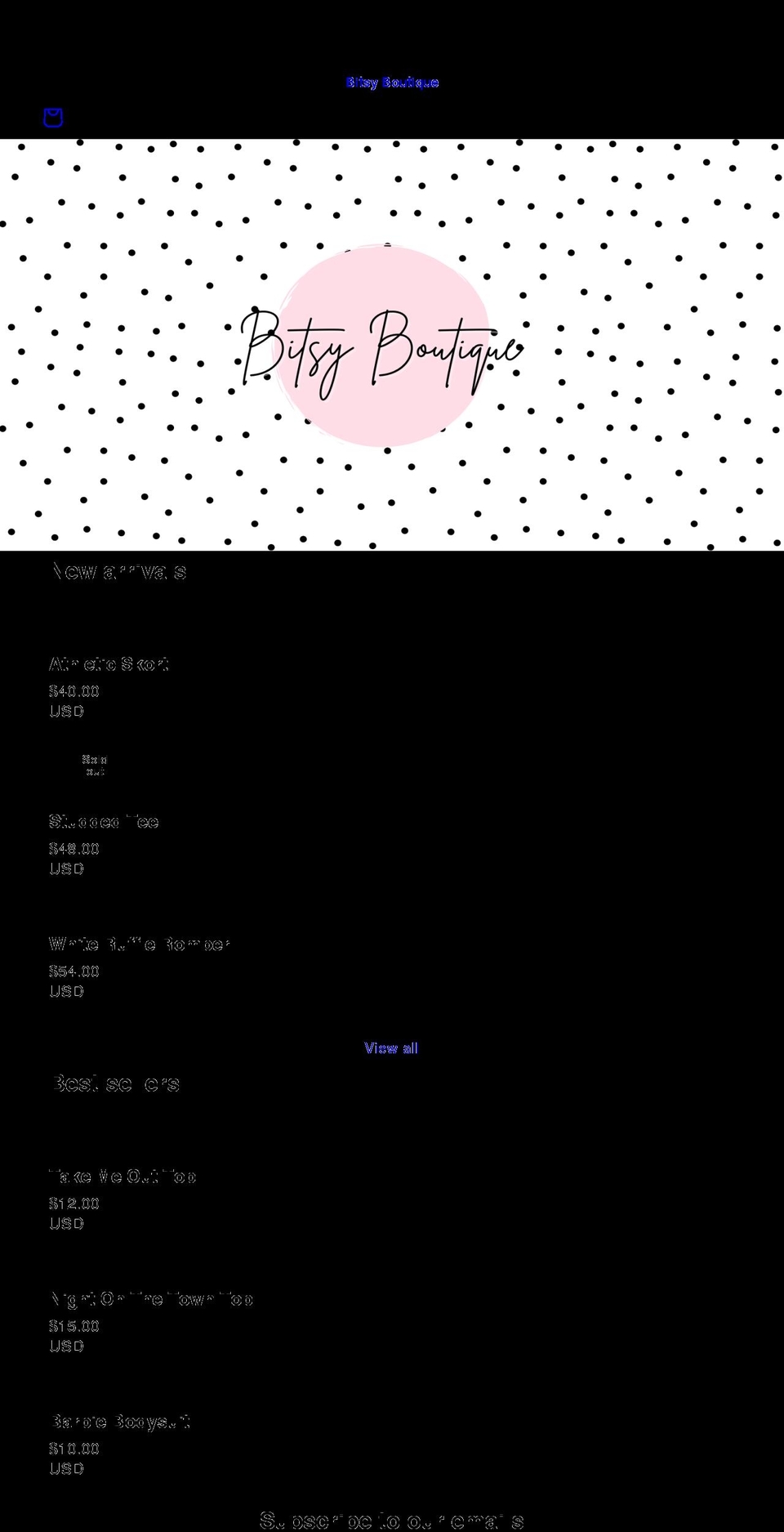 bitsyboutiqueonline.com shopify website screenshot