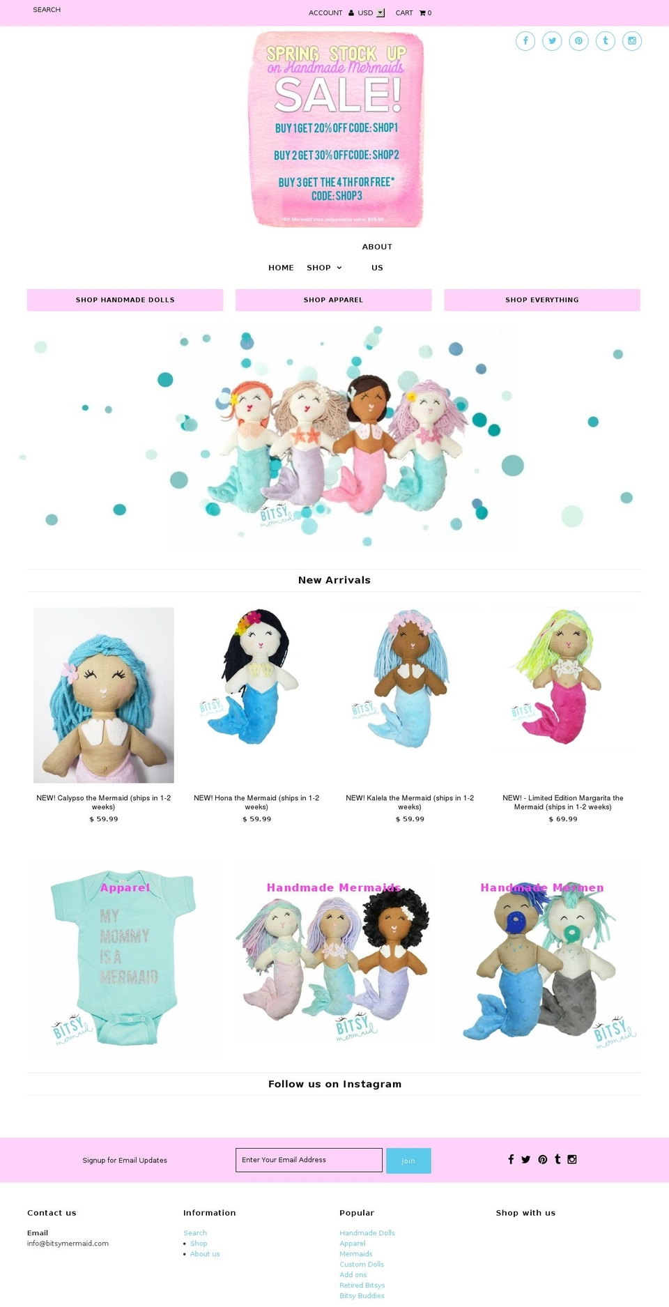 bitsymermaid.com shopify website screenshot