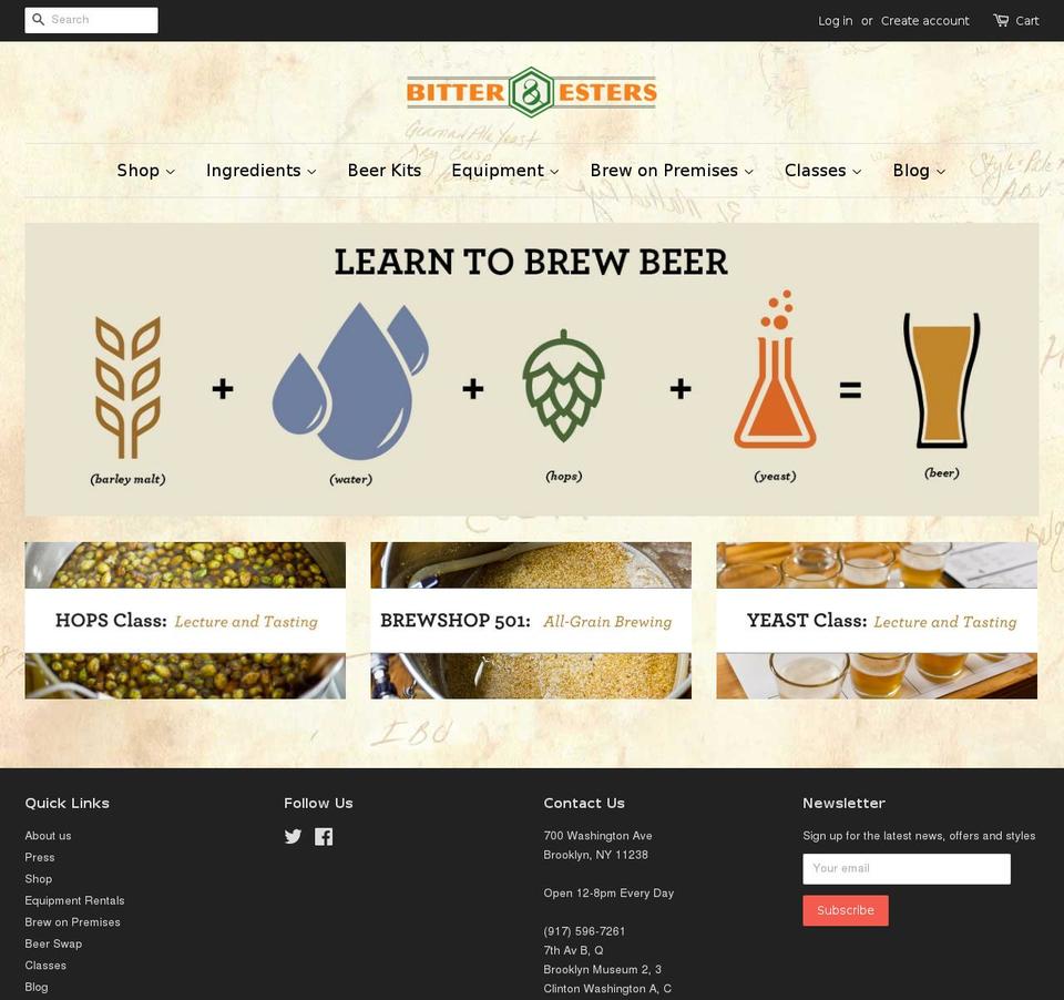 bitterandesthers.com shopify website screenshot
