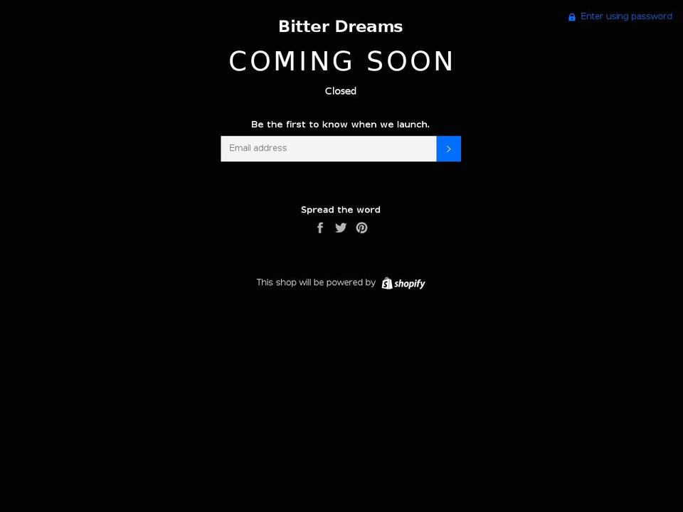 bitterdreams.com — Shopify storefront screenshot