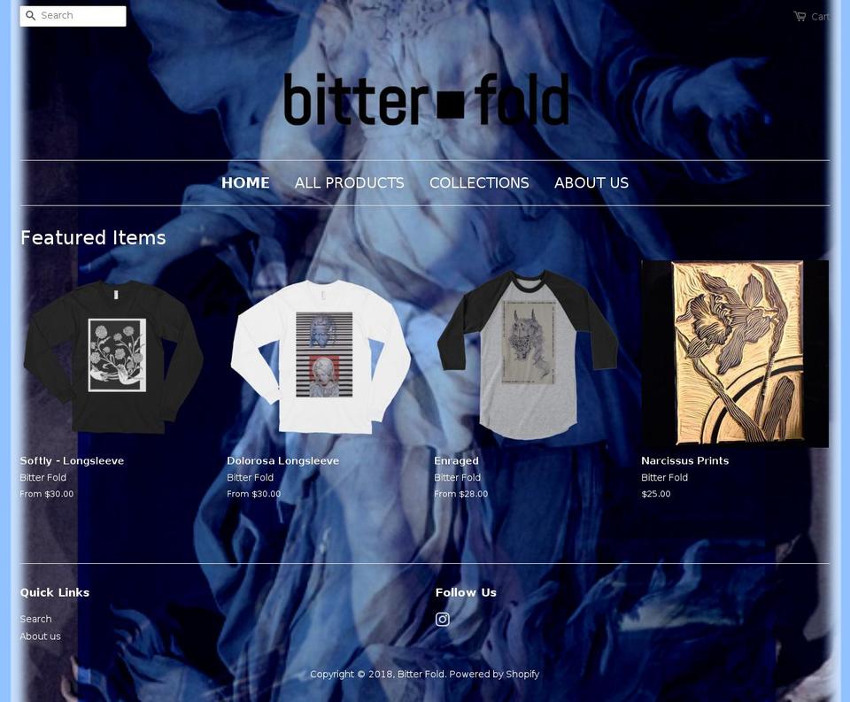 bitterfold.com shopify website screenshot