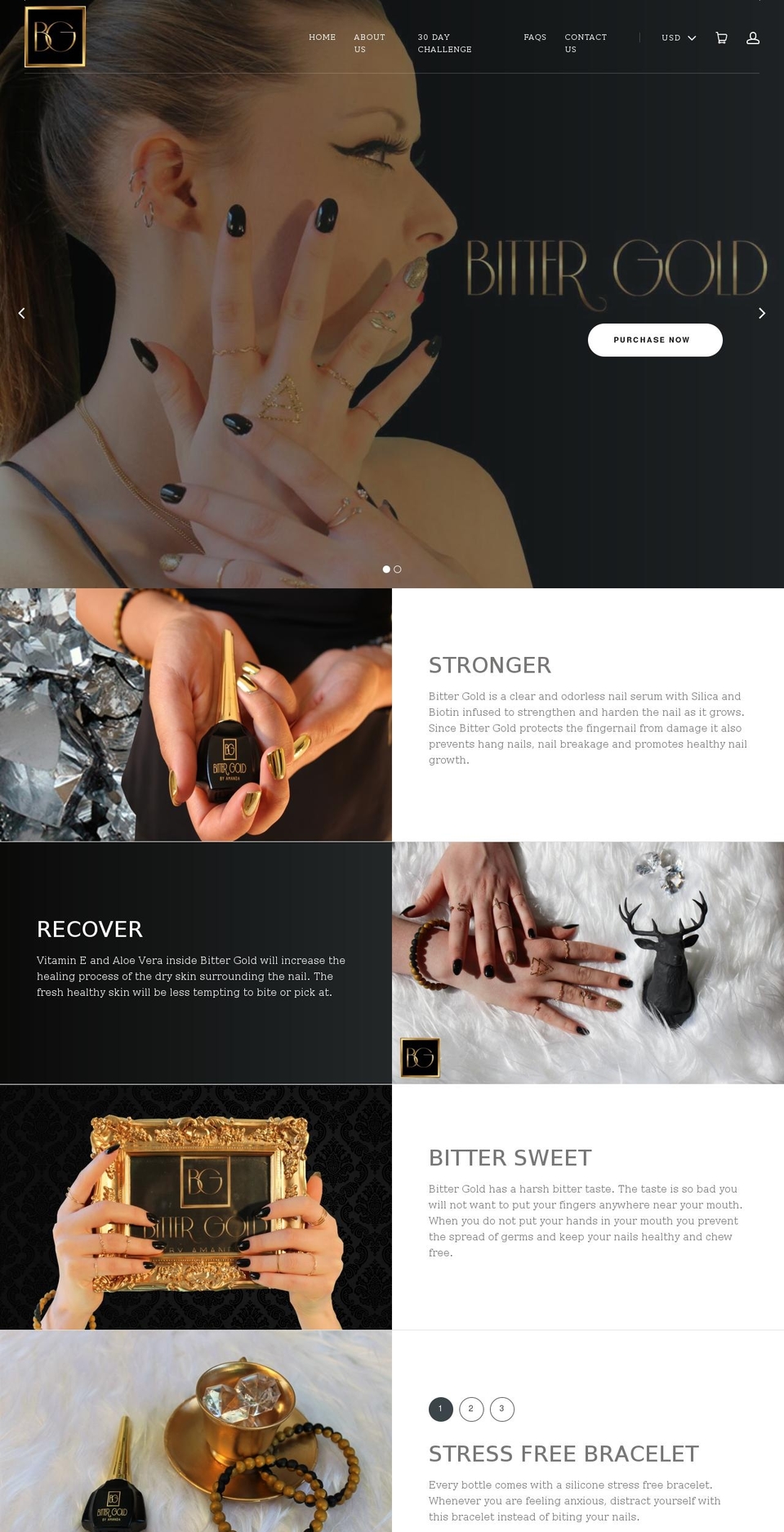 bittergoldnails.com shopify website screenshot