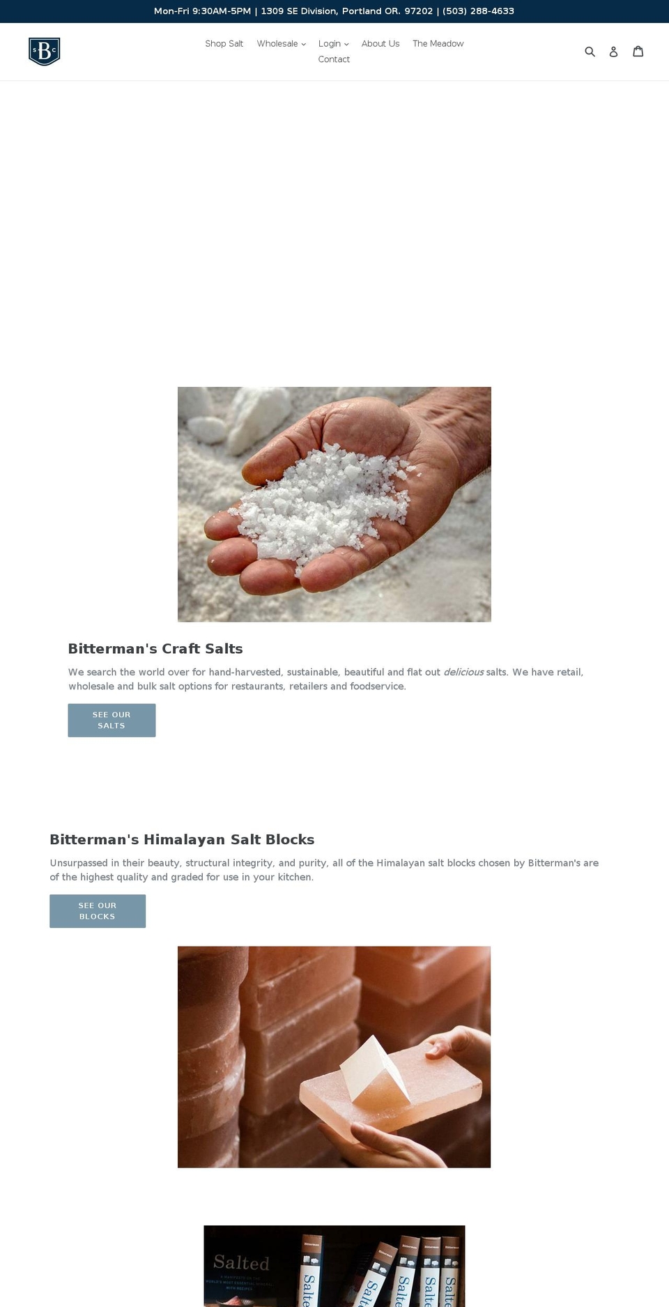 bittermansalt.co shopify website screenshot