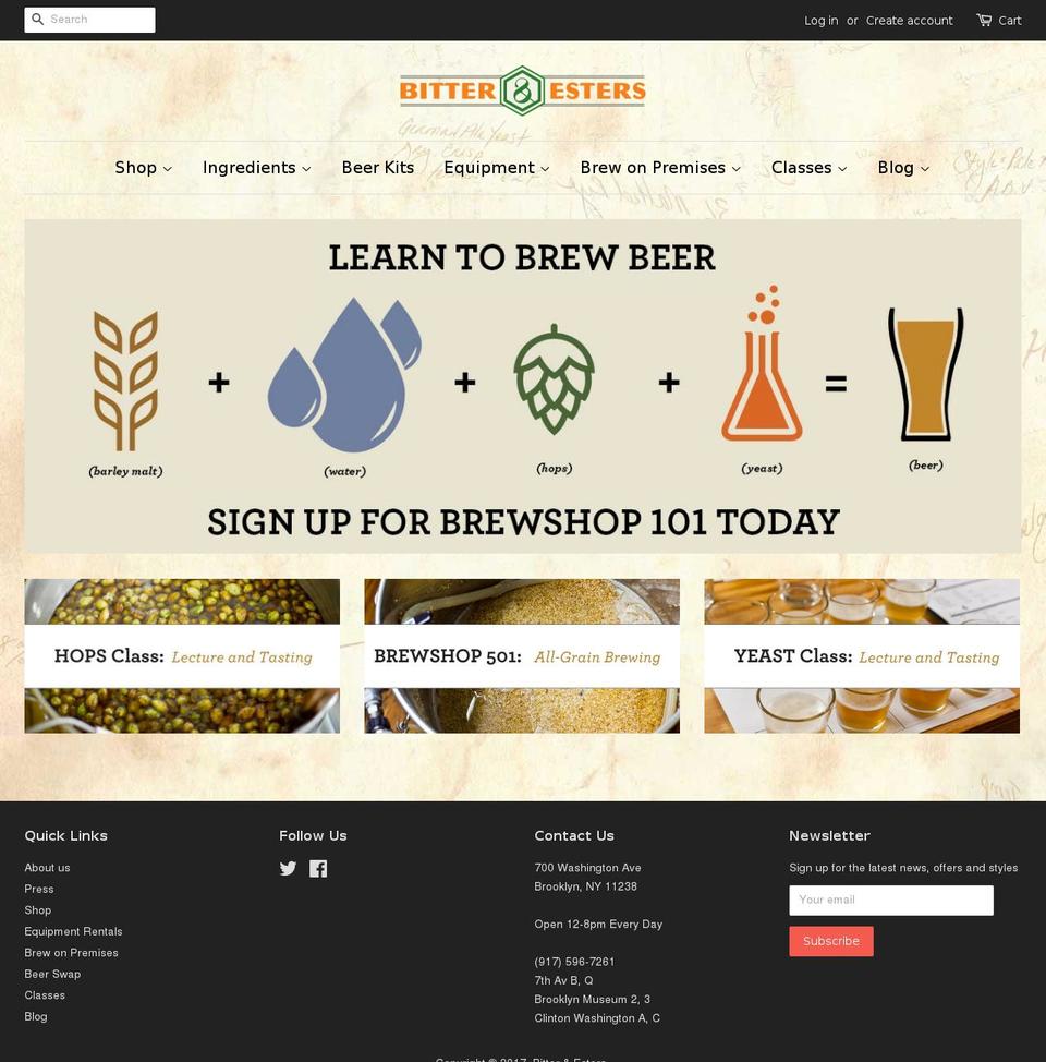 bittersesters.com shopify website screenshot