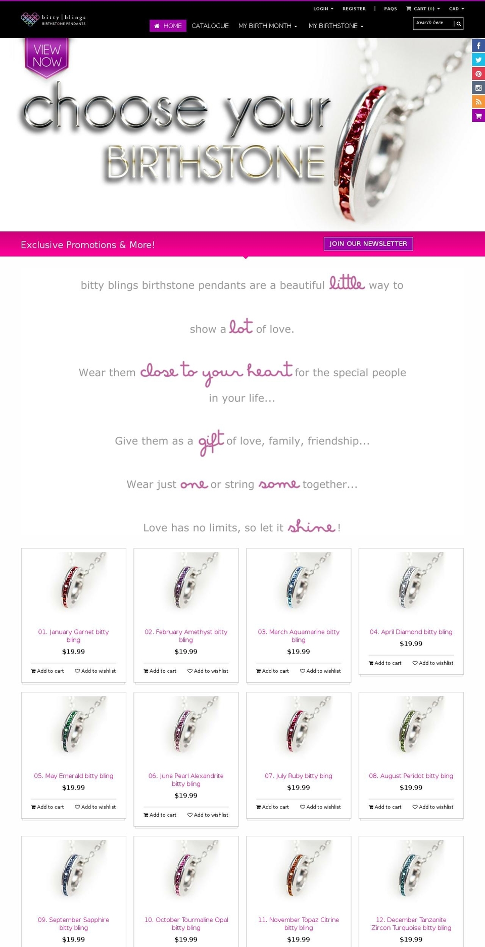 bittybling.com shopify website screenshot