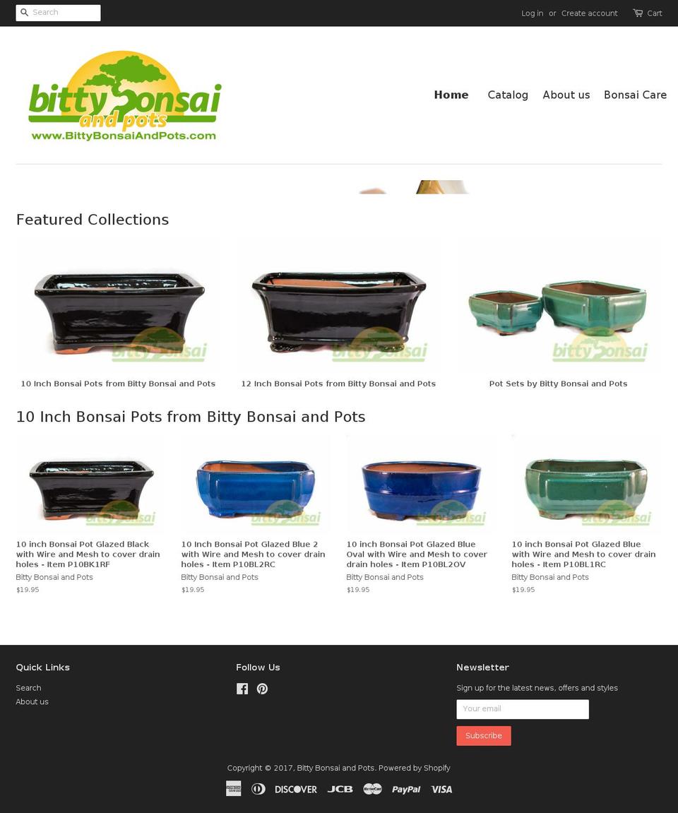 bittybonsai.com shopify website screenshot