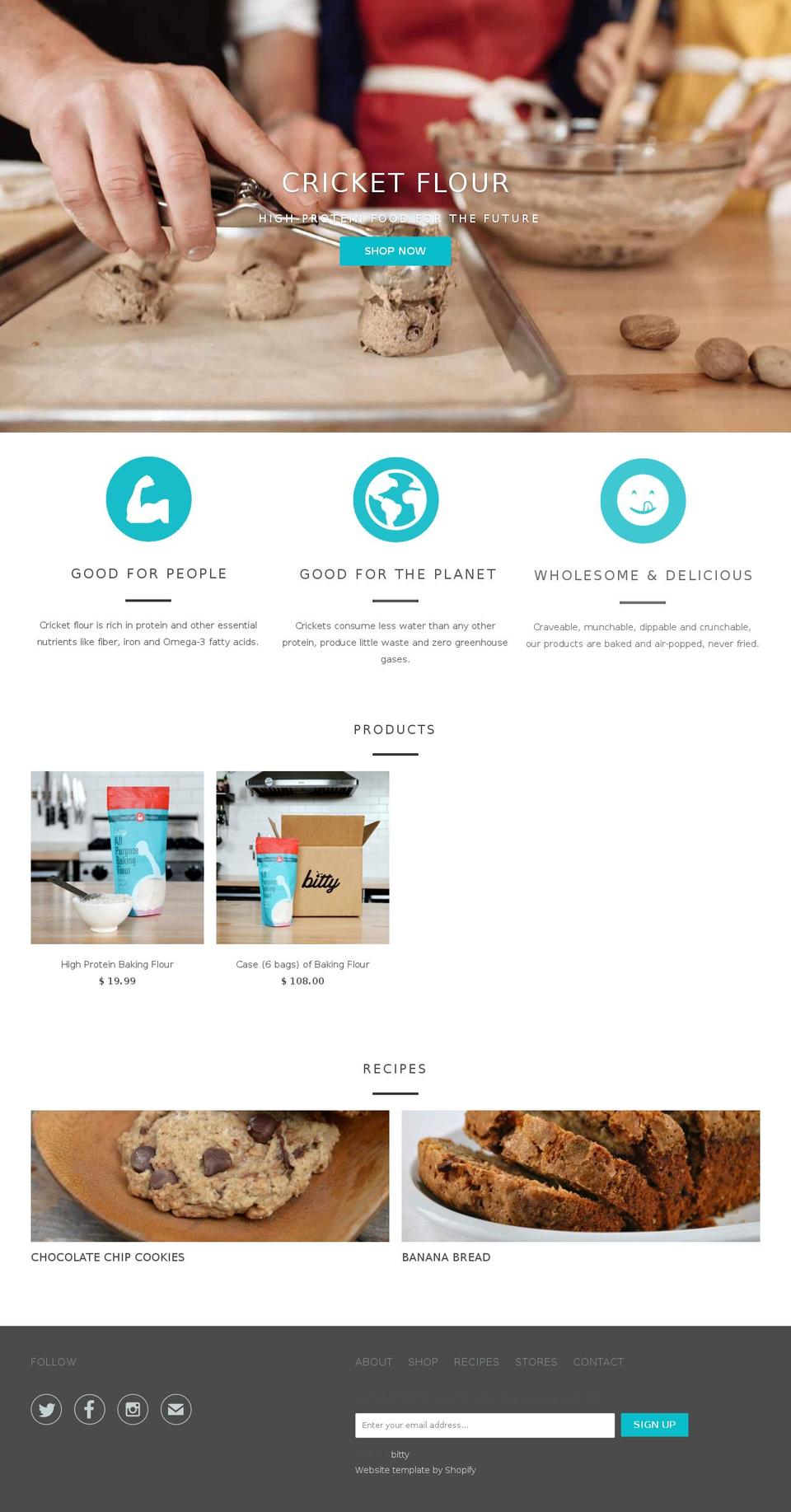 bittyfoods.org shopify website screenshot