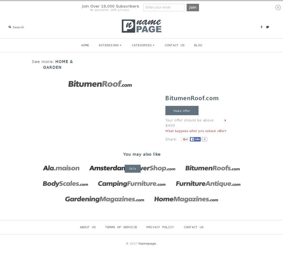 bitumenroof.com shopify website screenshot