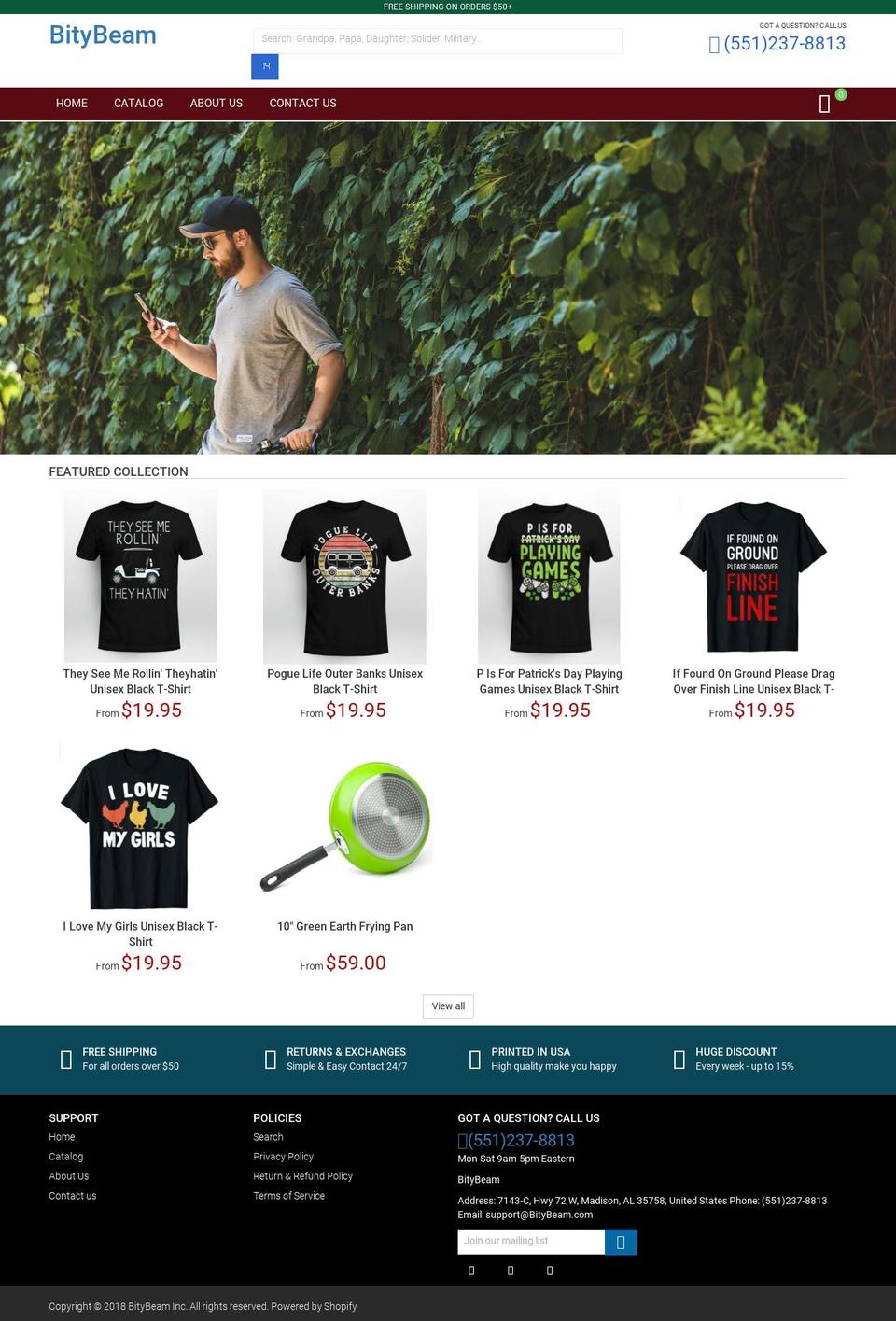 bitybeam.com shopify website screenshot
