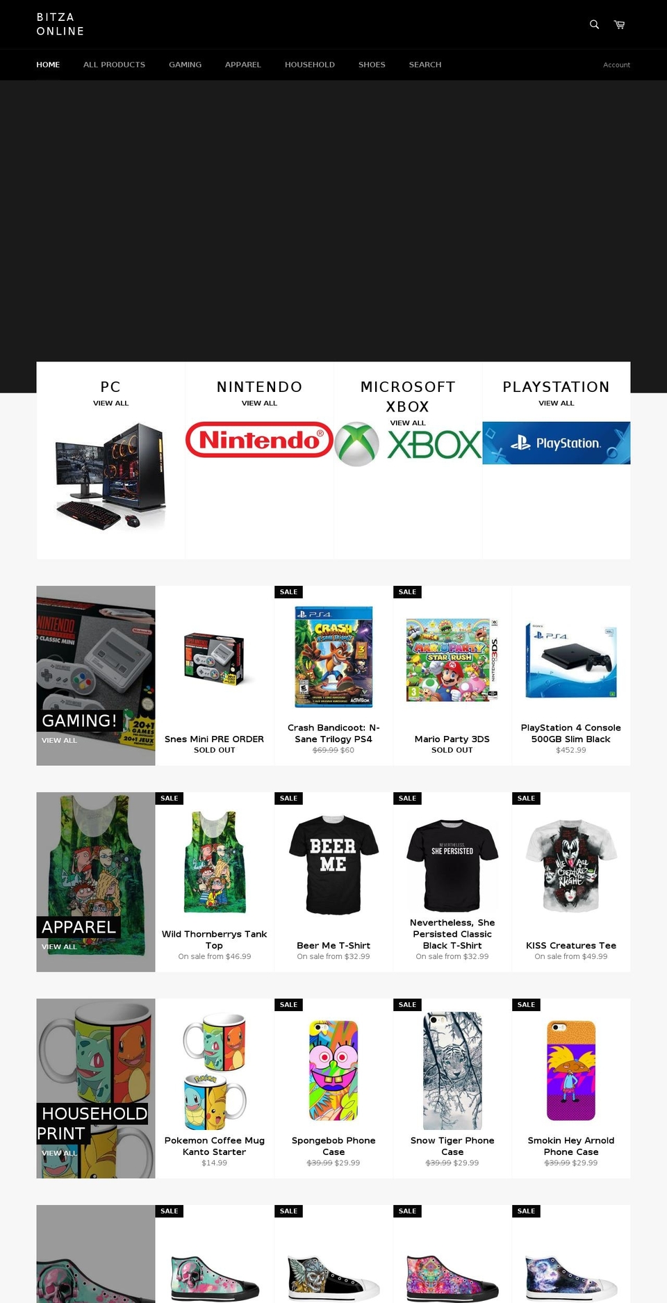 bitzaonline.com — Shopify storefront screenshot