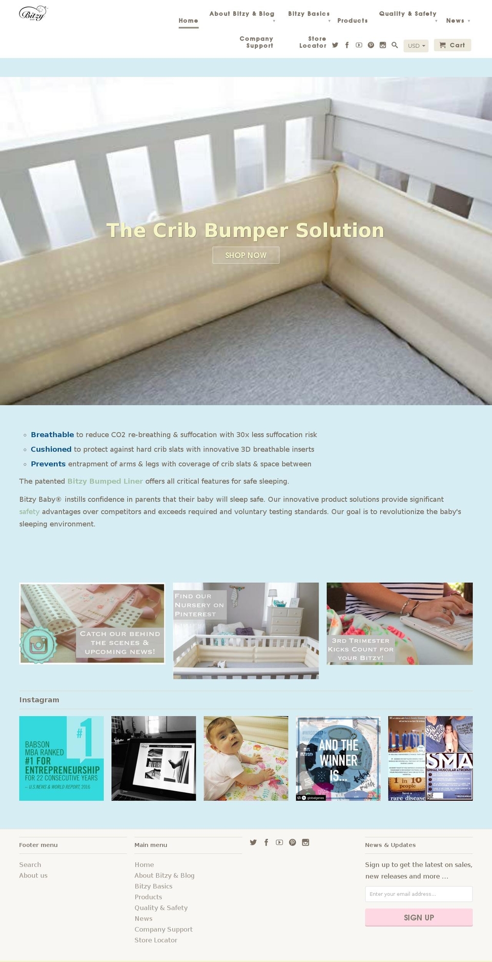 bitzybaby.org shopify website screenshot