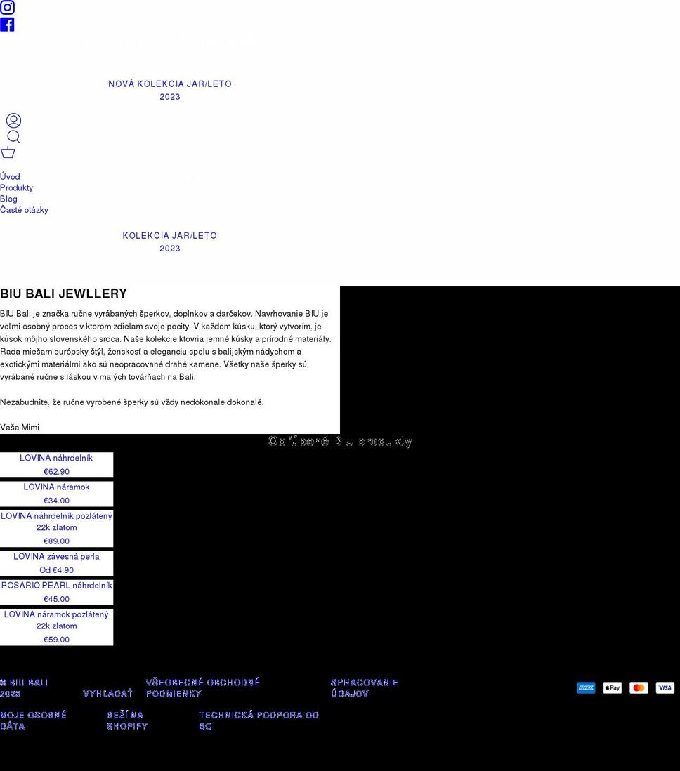 biubali.com shopify website screenshot