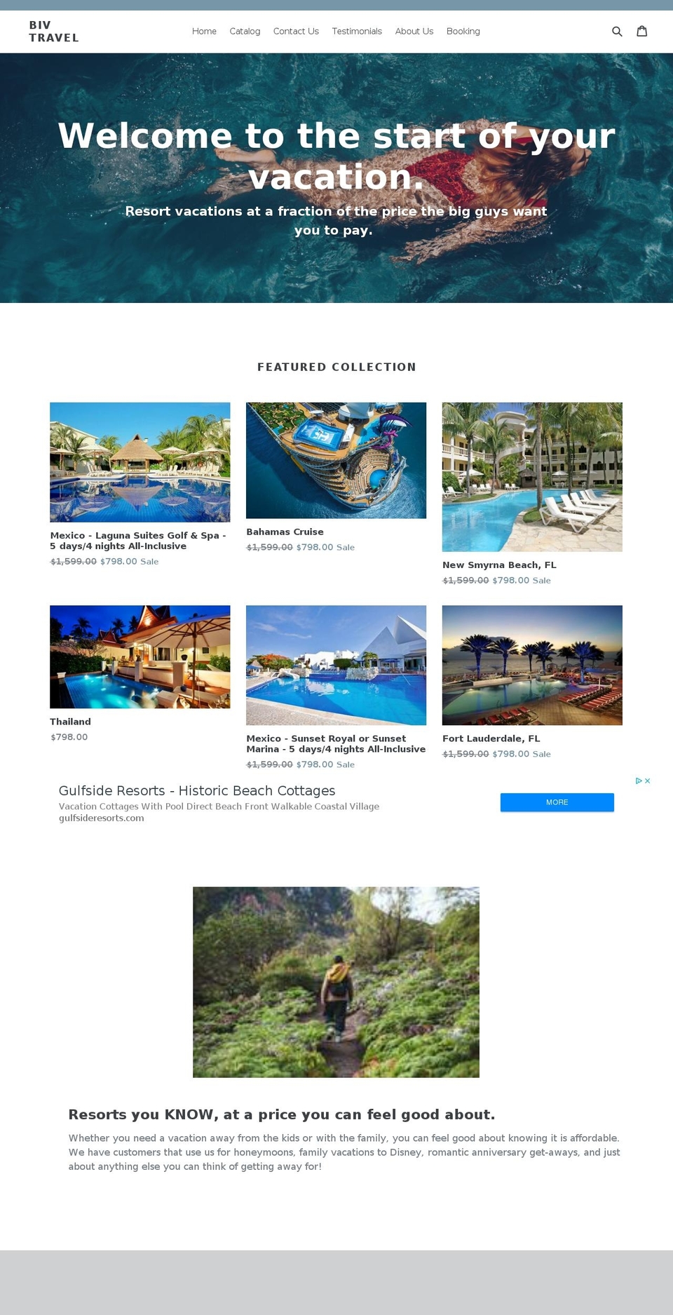 bivtravelclub.com — Shopify storefront screenshot