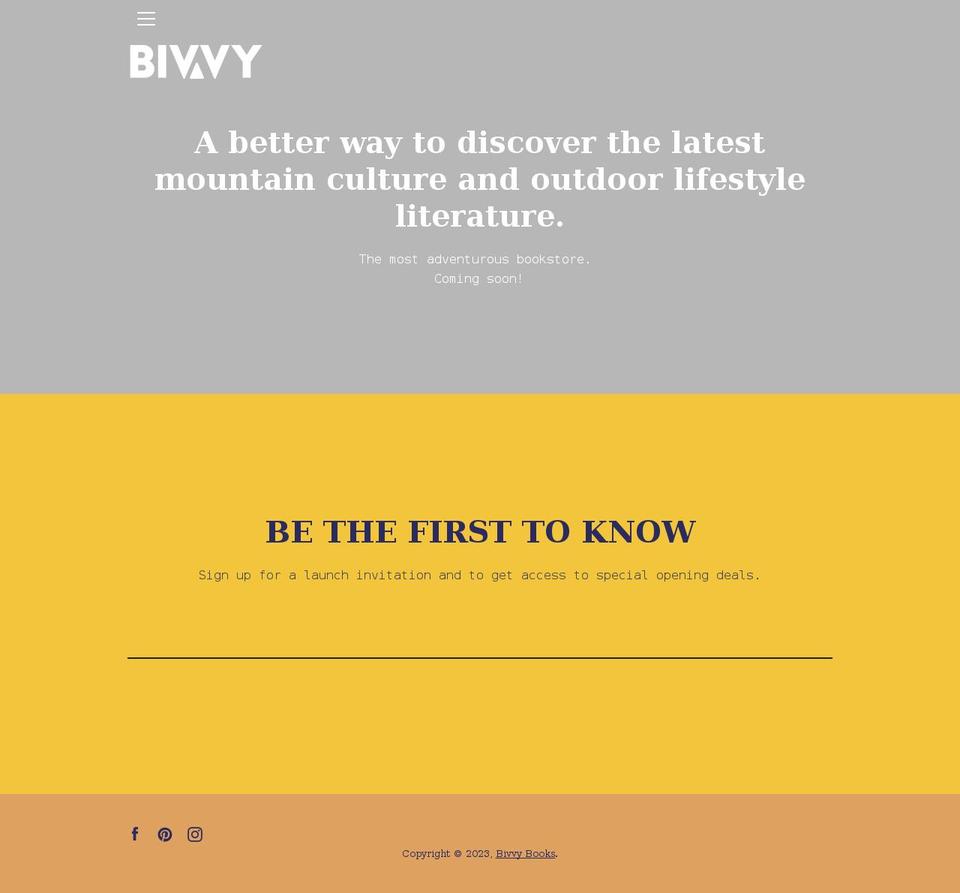 bivvybooks.com shopify website screenshot
