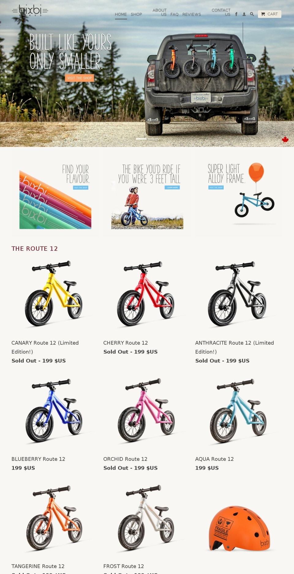 bixbibikes.com shopify website screenshot