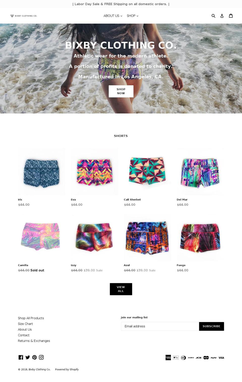 bixbyclothingcompany.com shopify website screenshot