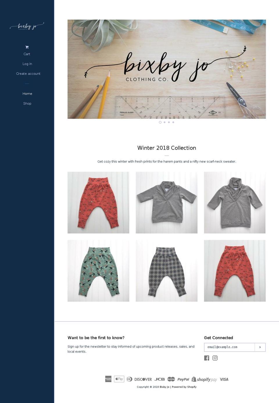 bixbyjo.com — Shopify storefront screenshot