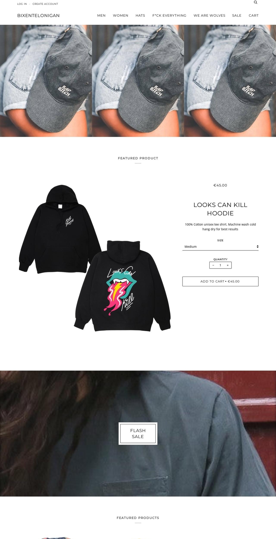 bixentelonigan.com shopify website screenshot