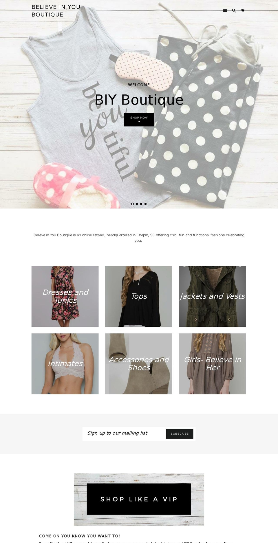 biyboutique.com shopify website screenshot