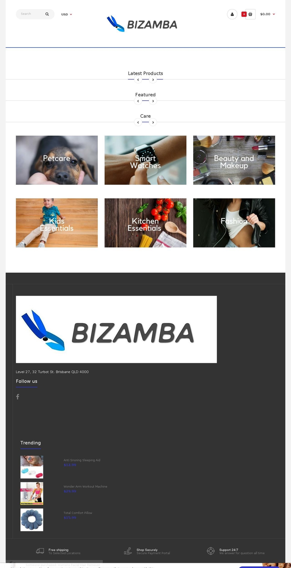 fastor-default Shopify theme site example bizamba.com