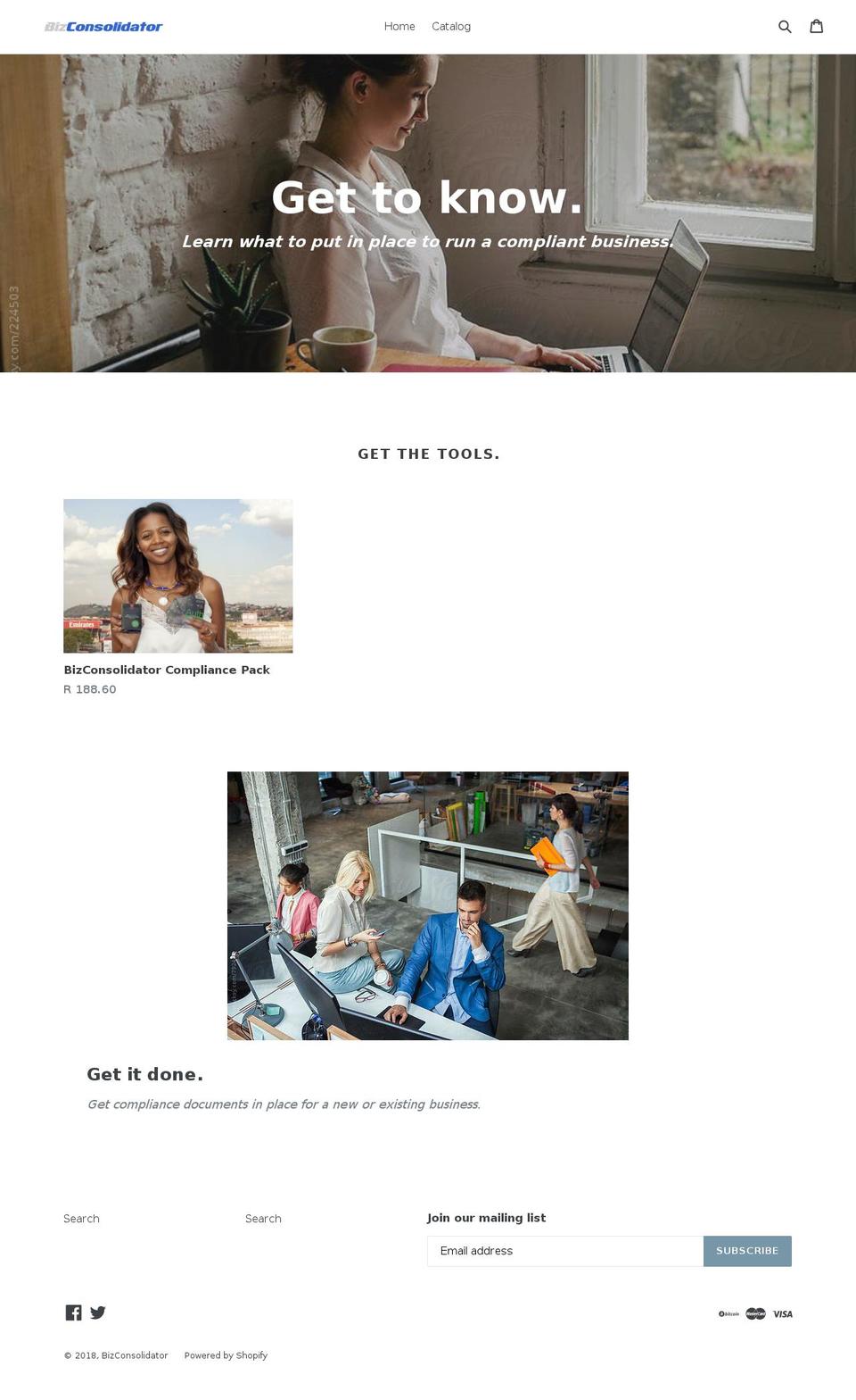 bizconsolidator.com — Shopify storefront screenshot