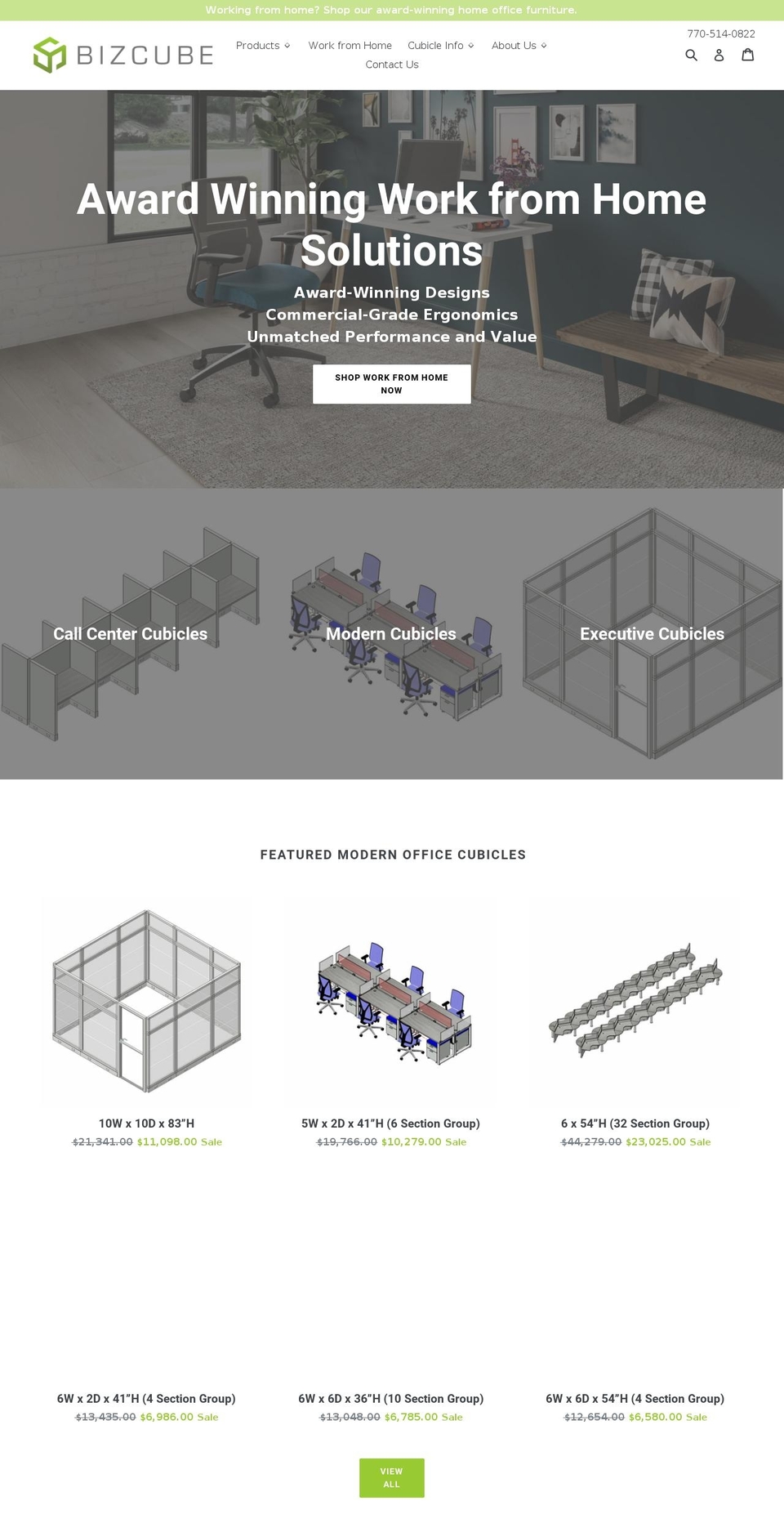 bizcubicles.com shopify website screenshot